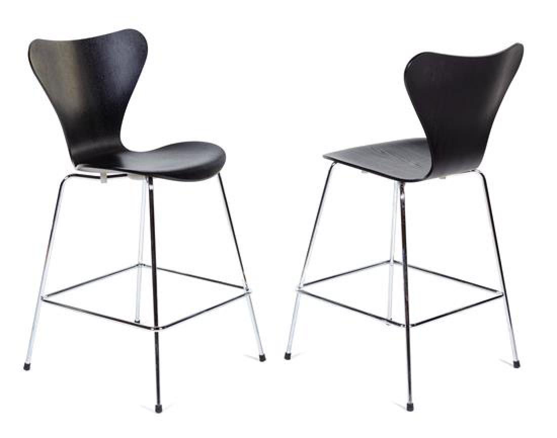 A Pair of Arne Jacobsen Series 7 Counter Stools Height (1 of 1)