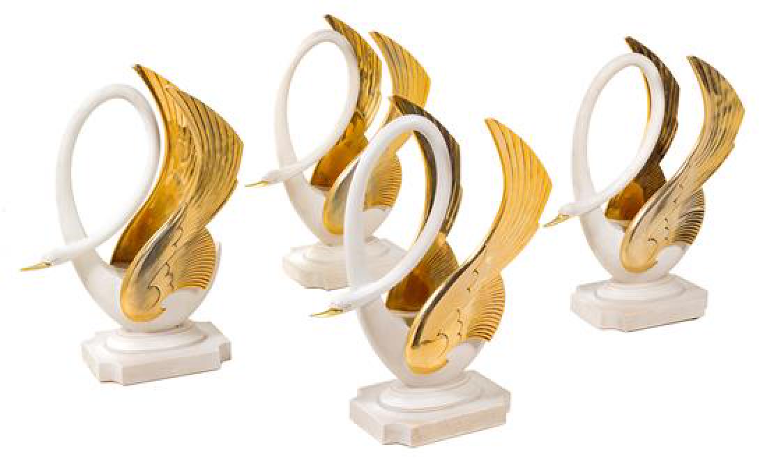 Manner of Maison Jansen, c. 1980, a set of 4 swan table (1 of 1)