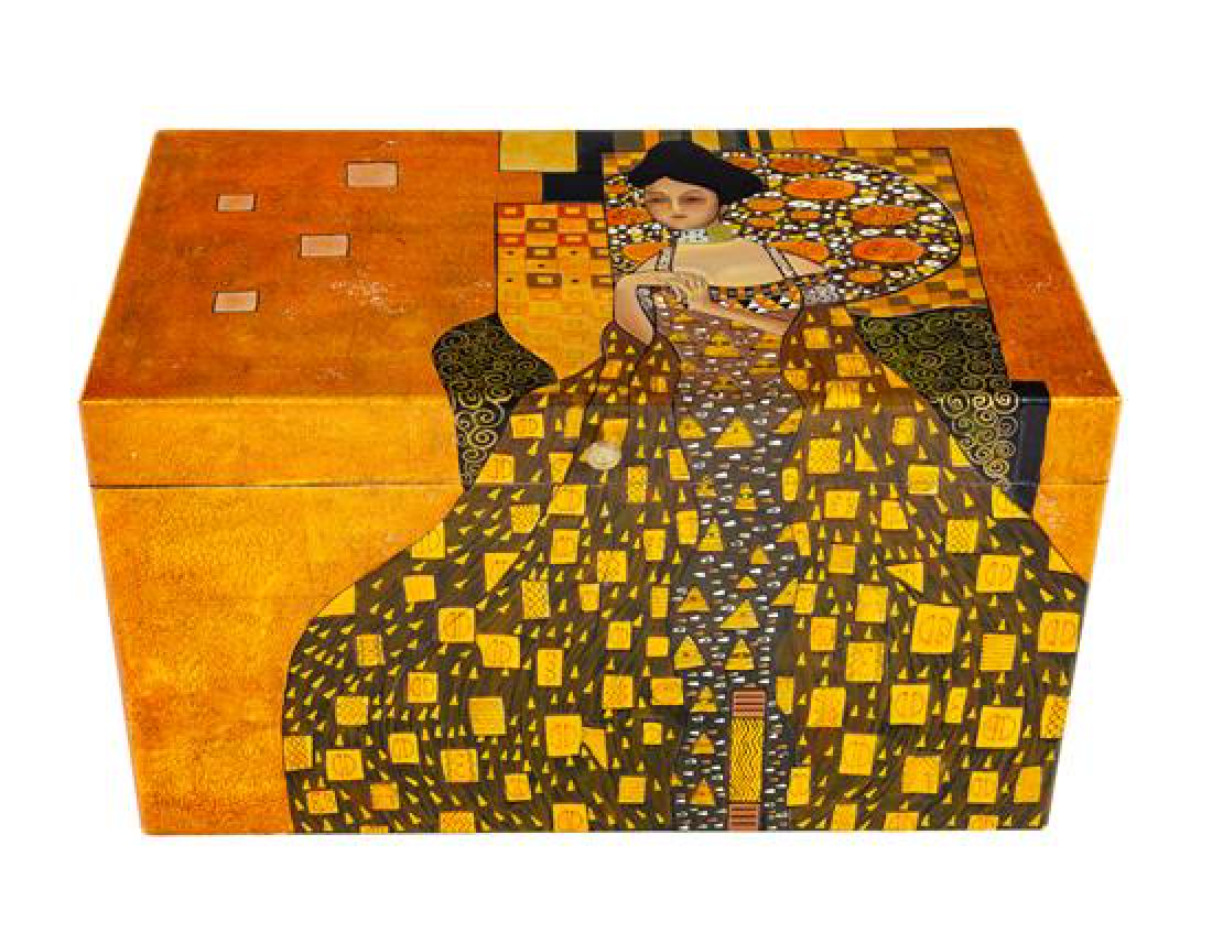 A Painted Chest Height 17 x width 30 x depth 16 1/2 (1 of 2)