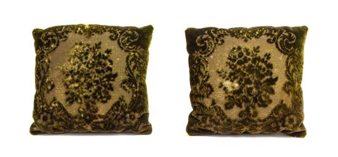 A Group of Textiles Largest rug 35 1/4 x 36 1/4 inches. (1 of 2)