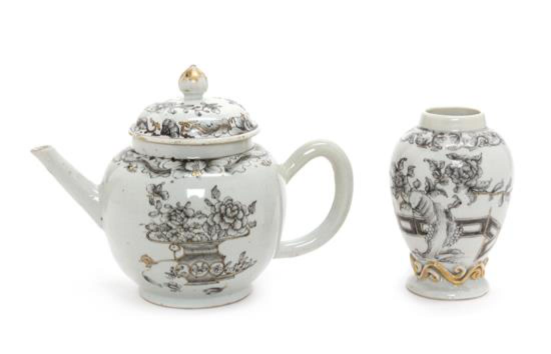 Two Chinese Export En Grisaille Porcelain Articles (1 of 1)