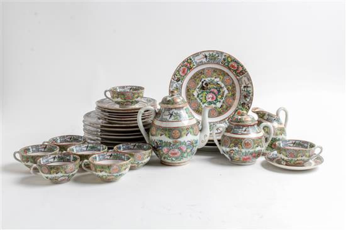* A Chinese Export Rose Medallion Tea Service Height of (1 of 1)