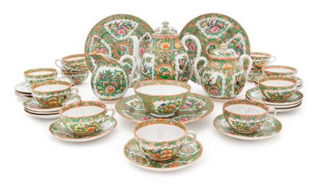 * A Chinese Export Rose Medallion Porcelain Tea Service (1 of 1)