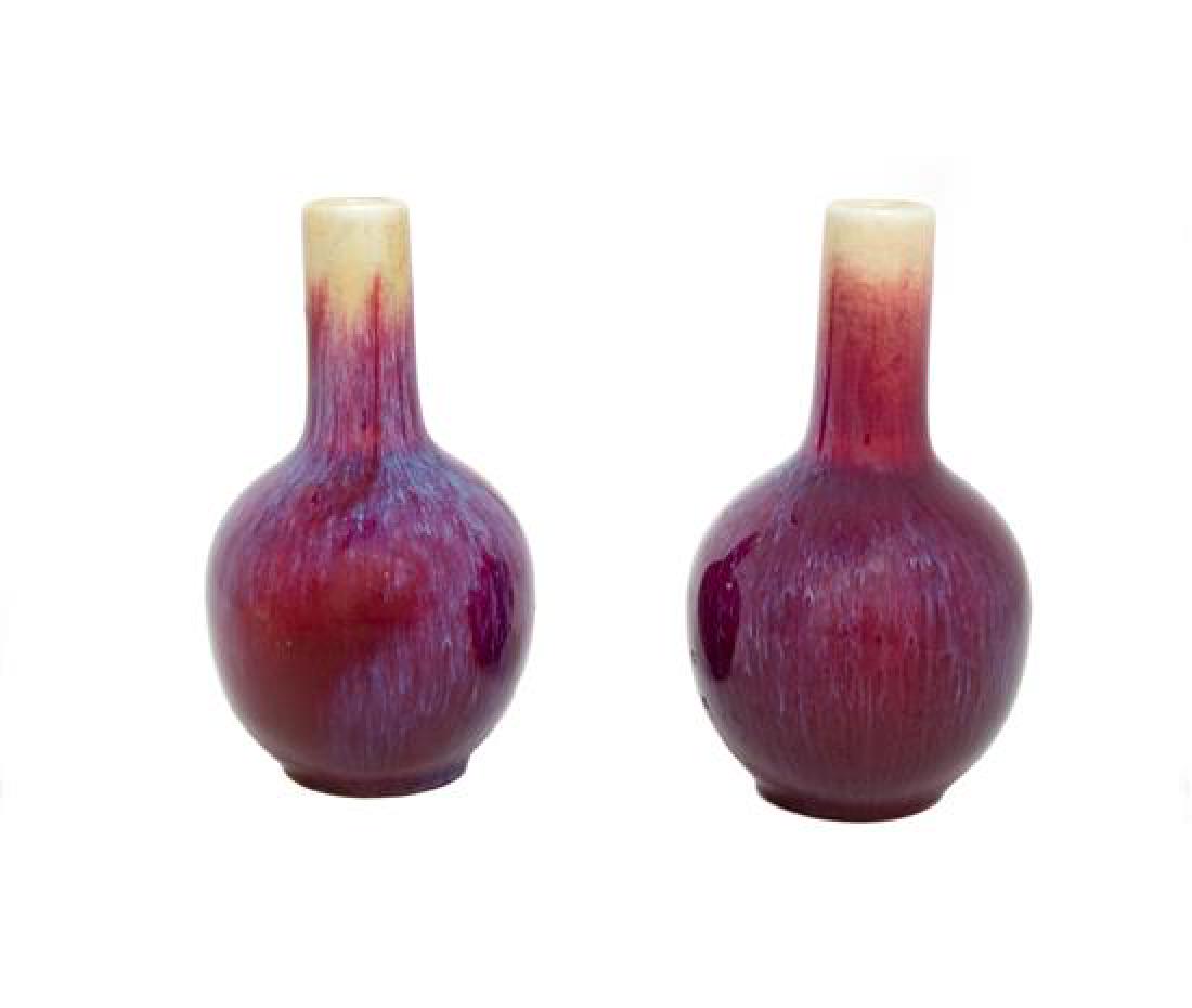 A Near Pair of Chinese Sang de Boeuf Porcelain Vases (1 of 1)