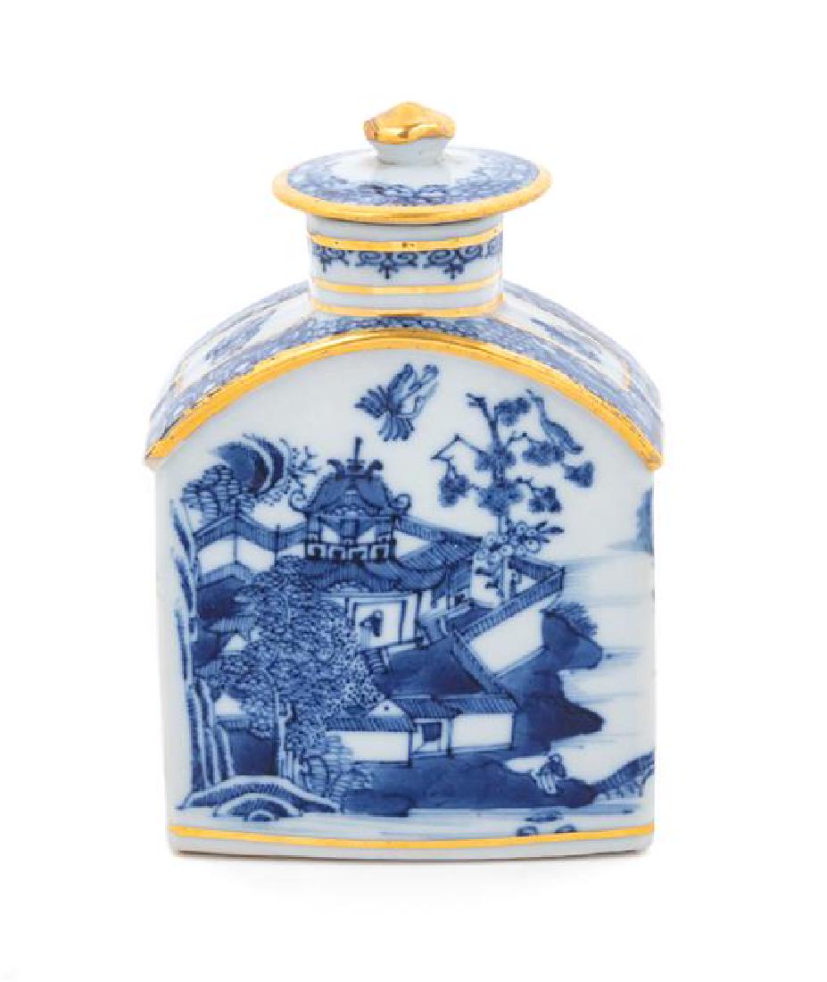 A Chinese Export Porcelain Covered Tea Caddy Height 5 (1 of 2)