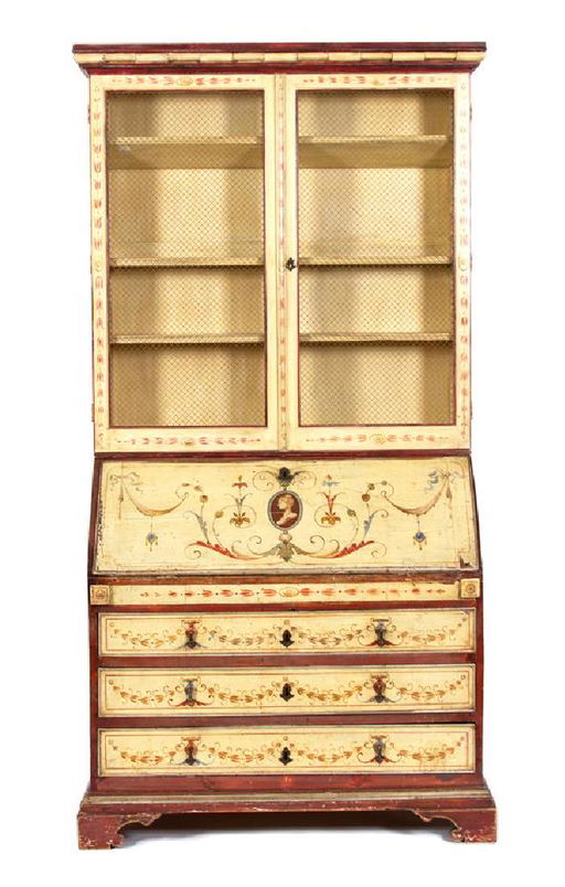 A Venetian Style Painted Secretary Desk Height 90 1 2 X Feb 19