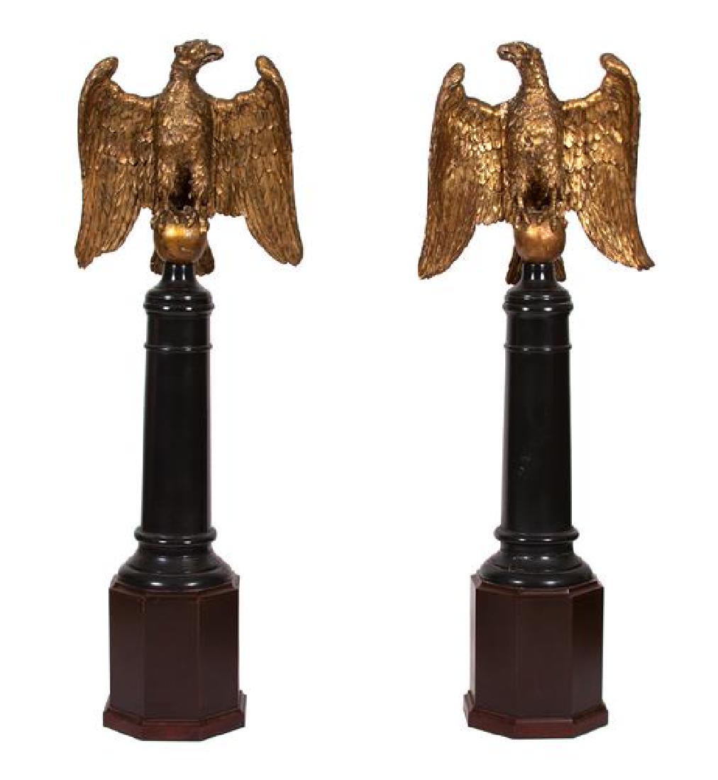 A Pair of Continental Giltwood Eagles on Later Stands (1 of 1)