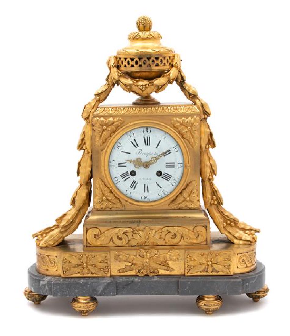 A Louis XVI Style Gilt Bronze Mantel Clock Height 19 x (1 of 1)