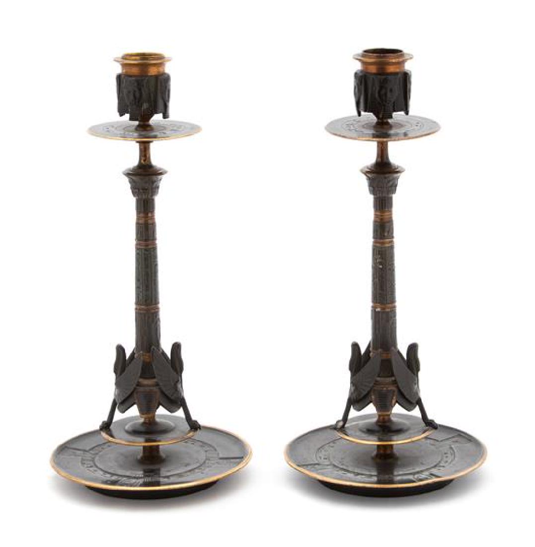 A Pair of Egyptian Revival Ebonized and Gilt Bronze (1 of 1)