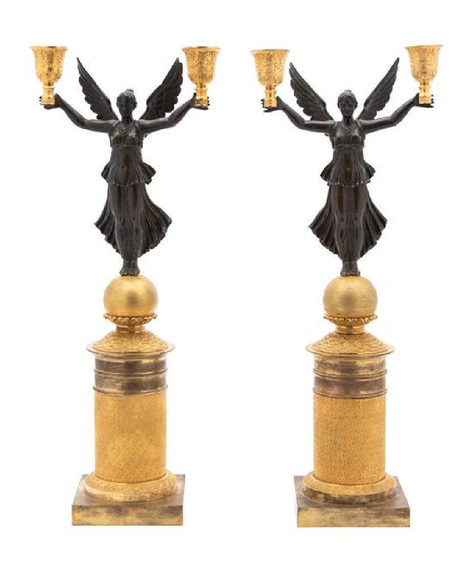 A Pair of French Empire Patinated and Gilt Bronze (1 of 1)