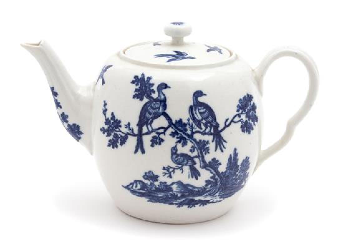 A Worcester Porcelain Teapot Height 5 inches. (1 of 3)