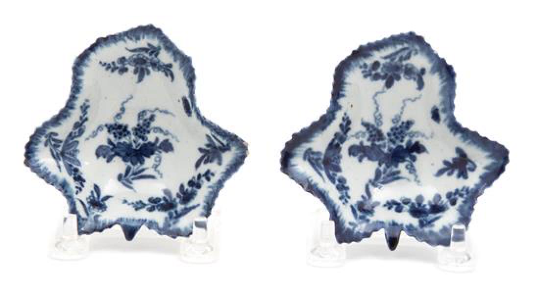 Two Worcester Porcelain Pickle Dishes Length 3 1/4 (1 of 3)