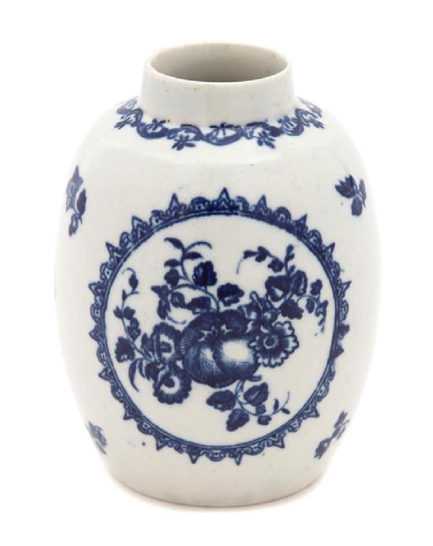 A Worcester Porcelain Tea Caddy Height 4 1/4 inches. (1 of 1)