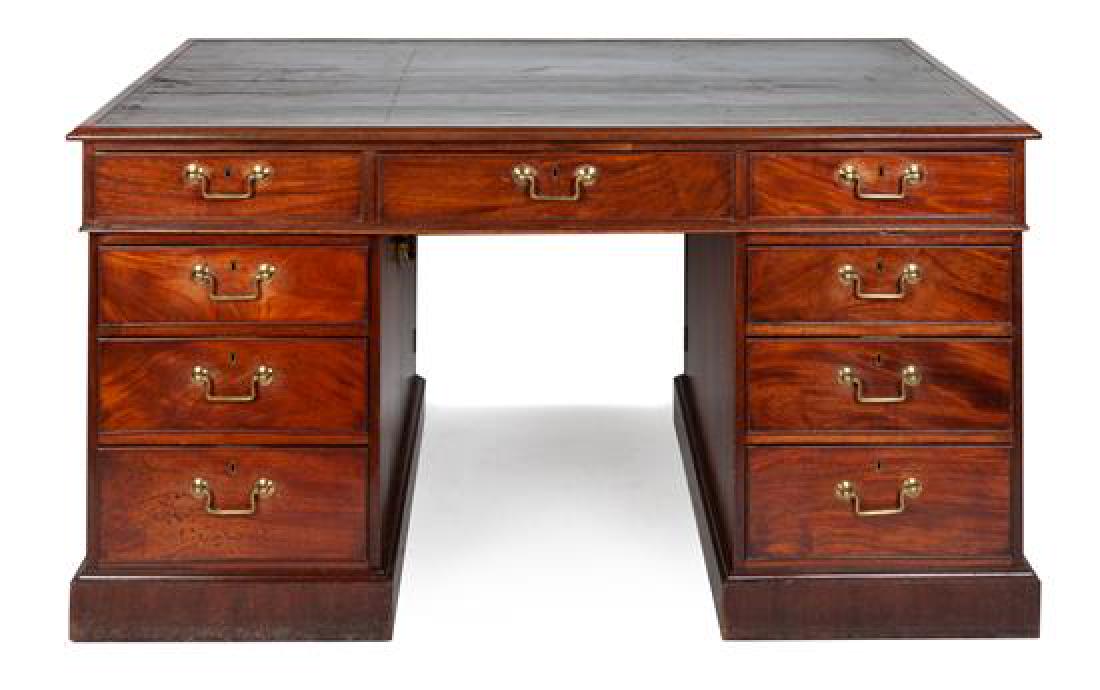 George III Mahogany Desk Height 31 1/2 x width 60 x (1 of 1)