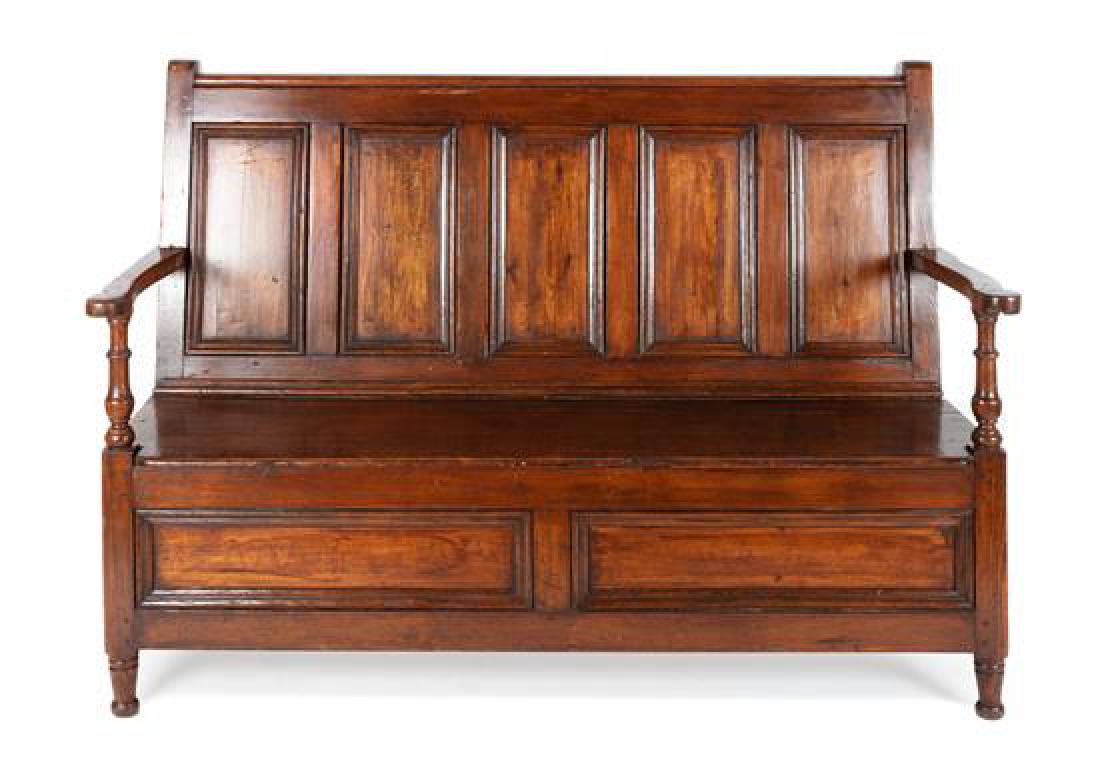 George III Oak Settle Height 43 x width 61 x depth 18 (1 of 1)