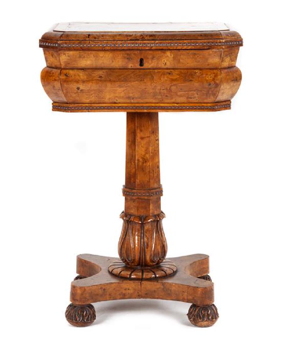 Victorian Burl Walnut Sewing Table Height 27 x width 17 (1 of 1)