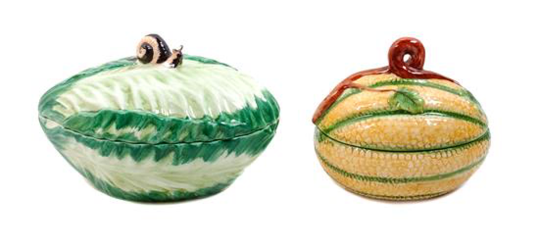 Two Vegetable Form Covered Dishes Height of first 5 (1 of 1)