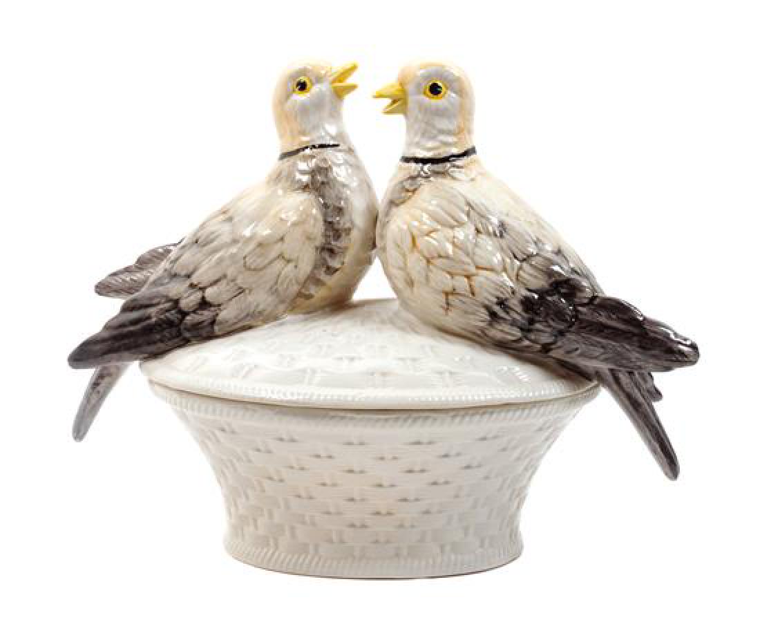 Four Porcelain Articles Height of lovebirds 9 1/2 (1 of 2)