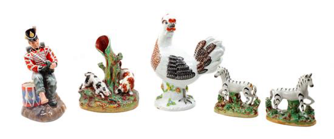 Five Porcelain Figures Height of rooster 9 inches (1 of 1)