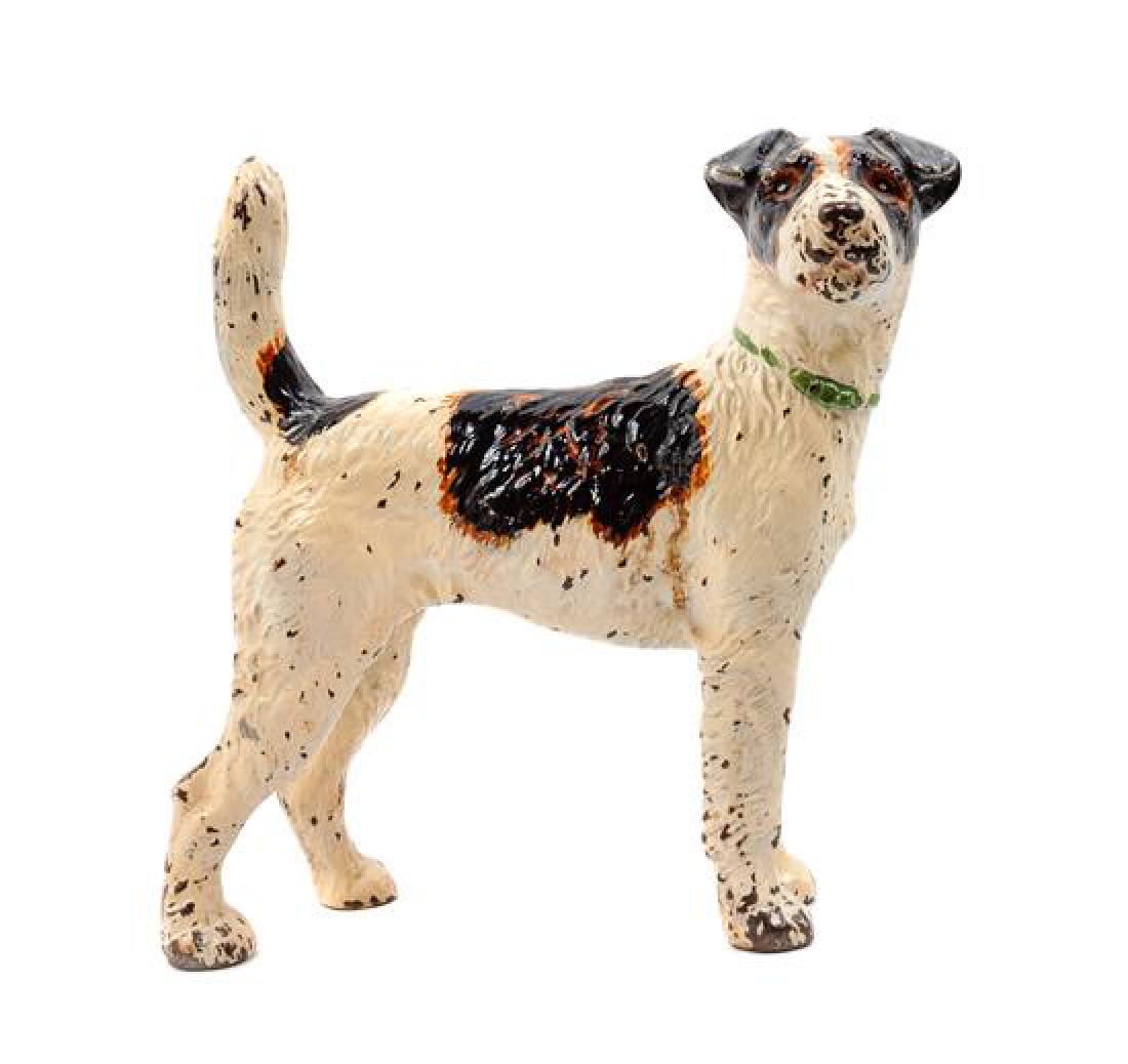 Painted Iron Doorstop in the Form of a Terrier Height 8 (1 of 1)
