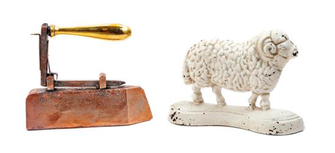 Painted White Iron Door Stop Height of first 6 1/2 x (1 of 1)