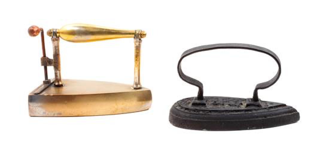 Two Vintage Irons Length of larger 6 3/4 inches (1 of 1)