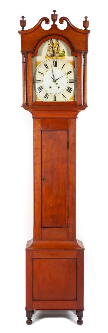 American Late Federal Cherry Wood Tall Case Clock (1 of 1)