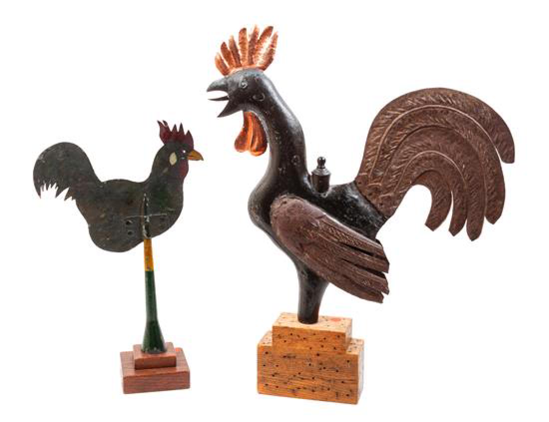 Two Rooster Weathervanes Height of largest 26 x width (1 of 1)