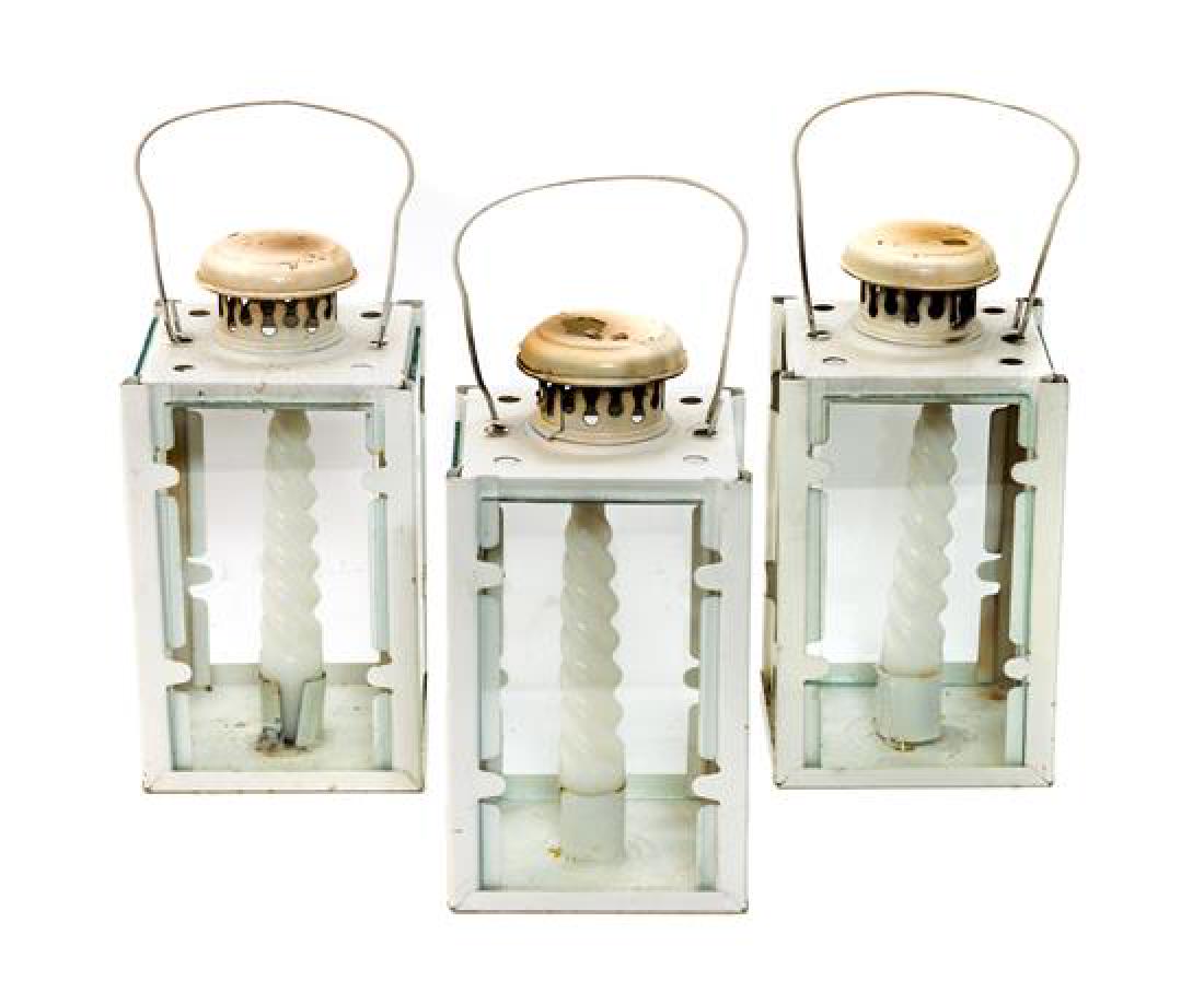 Twenty Painted White Metal Outdoor Hanging Lanterns (1 of 1)