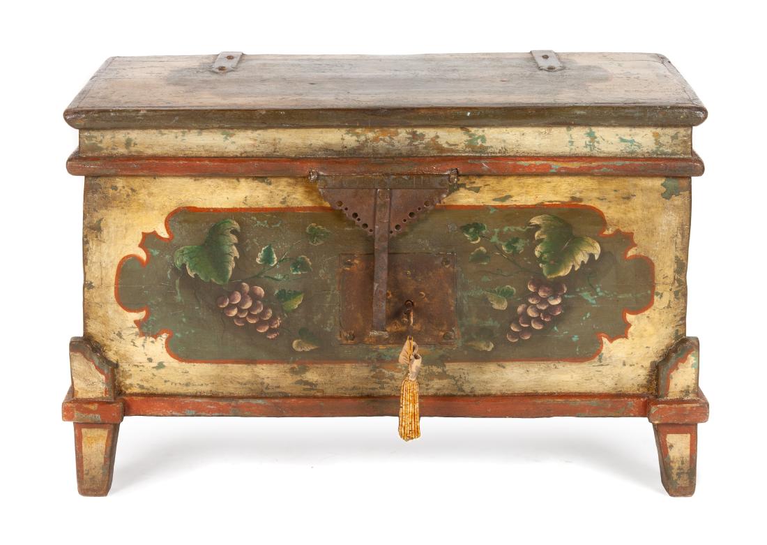 German or Austrian Painted Blanket Box height 23 x (1 of 1)