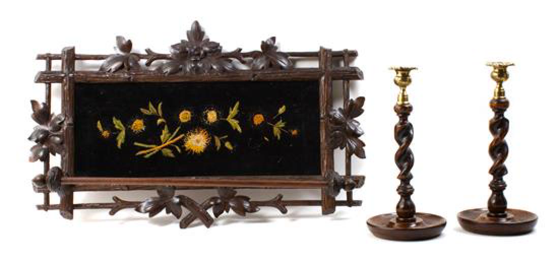 Black Forest Carved Wood Wall Hanging Bar Height 15 3/4 (1 of 1)