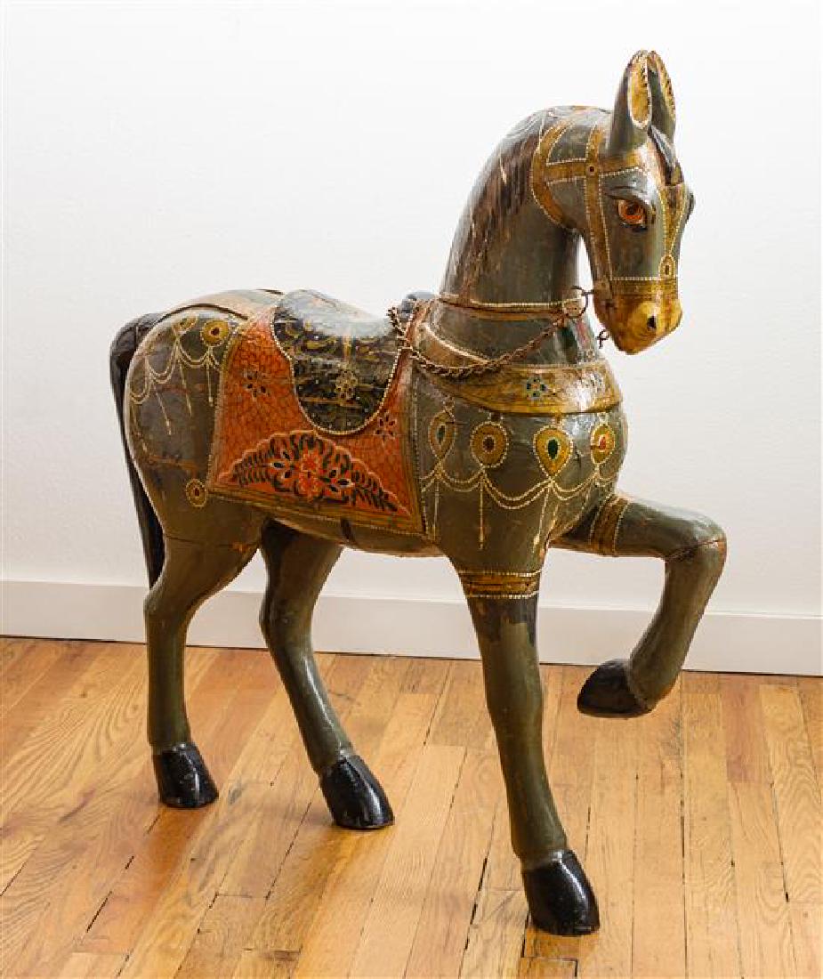 German or Austrian Carved and Painted Wood Horse Height (1 of 1)