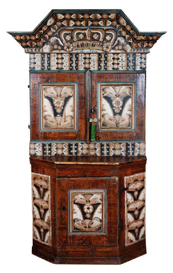 Austrian or German Paint Decorated Cupboard Height 78 x (1 of 1)