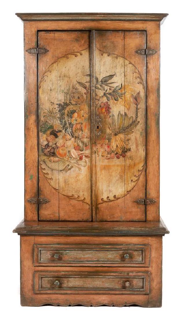 German or Austrian Painted Wood Cabinet Height 75 1/2 x (1 of 1)