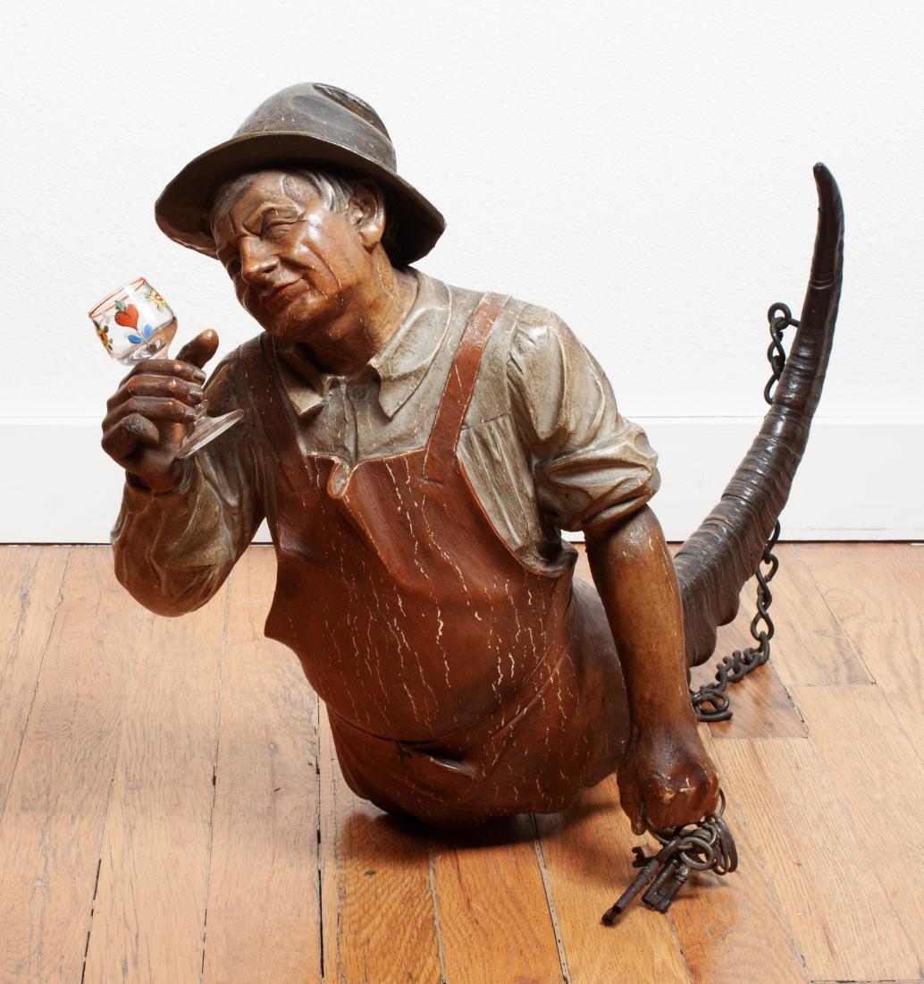 Continental Carved and Painted Decorated Hanging Figure (1 of 1)