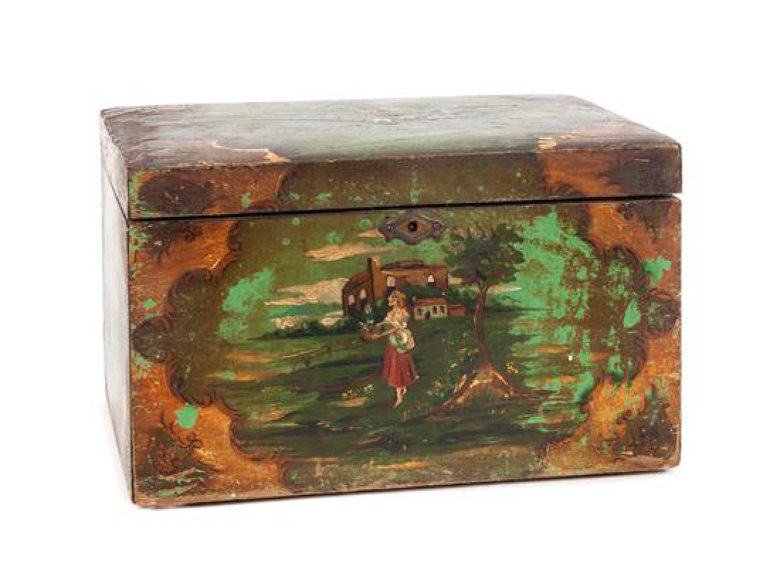 Continental Painted Box and Tin Lined Humidor Height 7 (1 of 1)