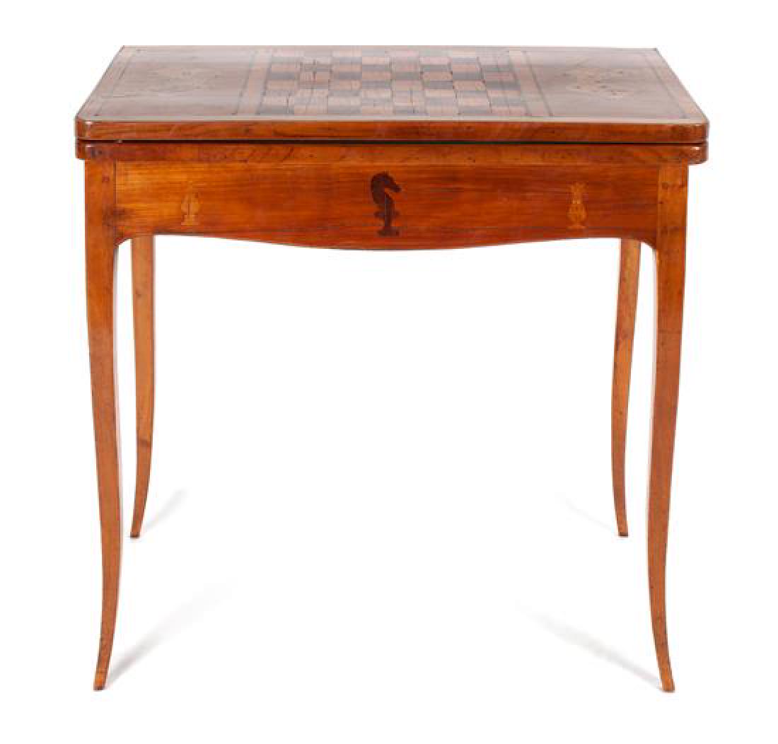 Continental Fruitwood and Marquetry Inlaid Fold Over (1 of 1)