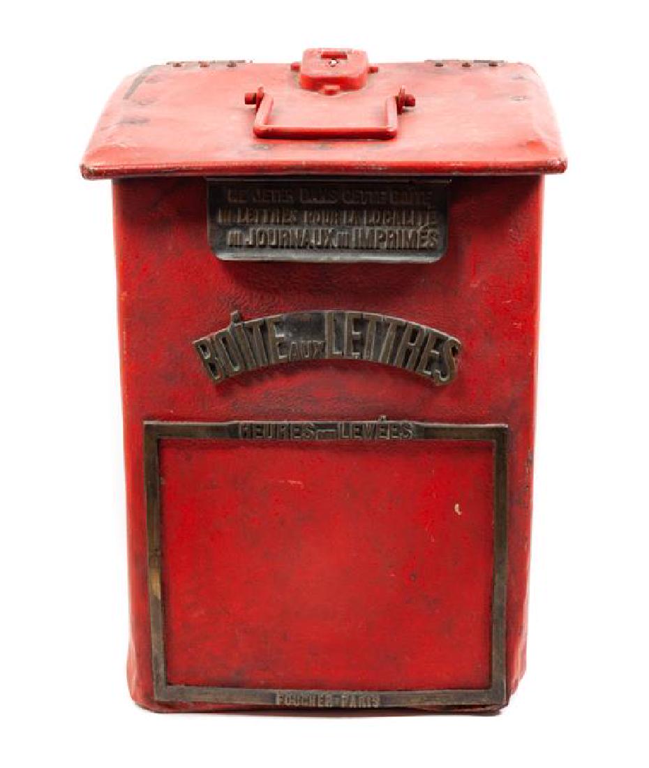 Antique Metal French Mailbox Height 19 x width 14 x (1 of 1)