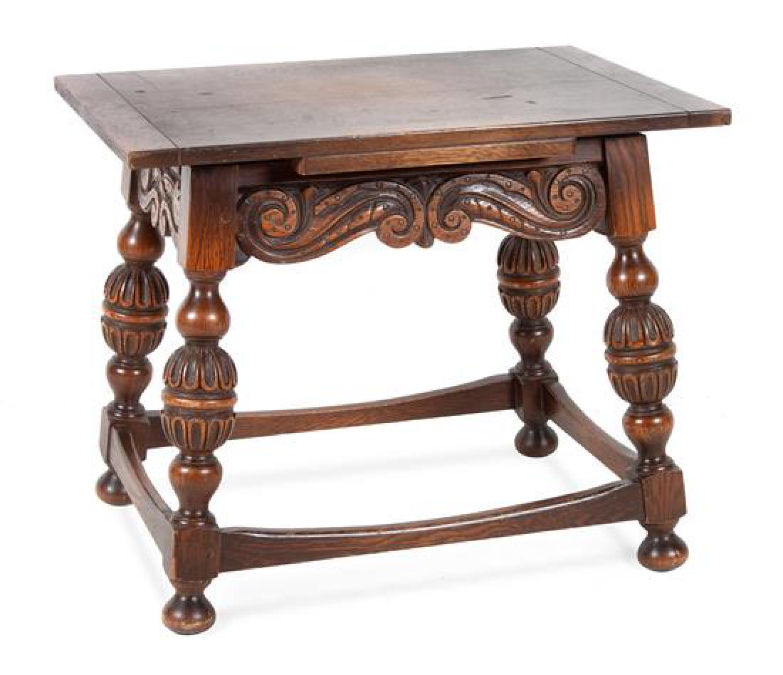Jacobean Style Stained Harwood Side Table height of (1 of 1)