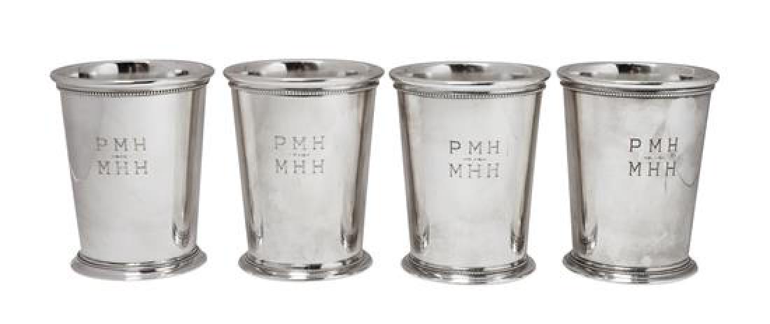 Set of Twelve Monogrammed Silver Plate Julep Cups (1 of 1)