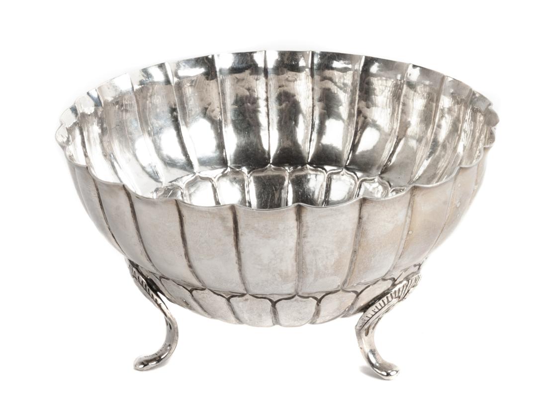 Mexican Silver Footed Bowl Height 3 1/4 x diameter 5 (1 of 1)