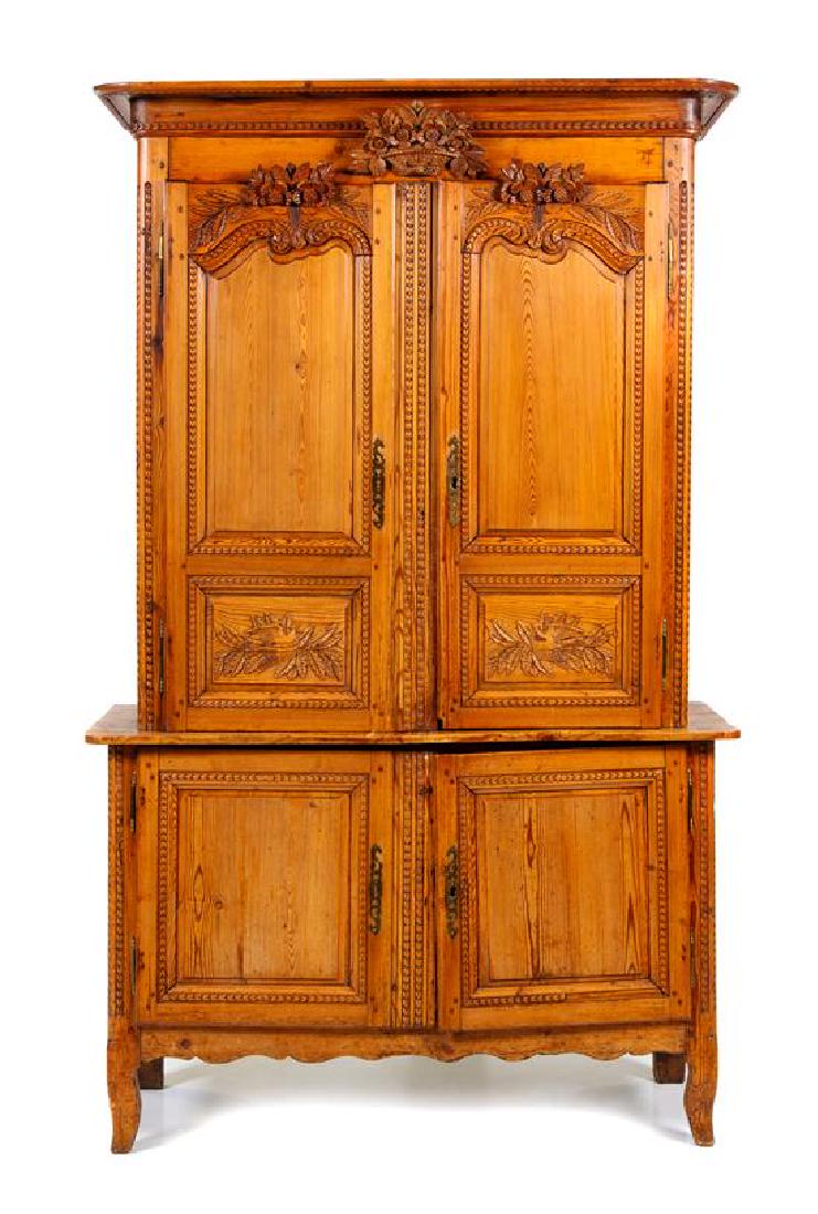 A French Provincial Fruitwood Cabinet Height 87 x width (1 of 2)