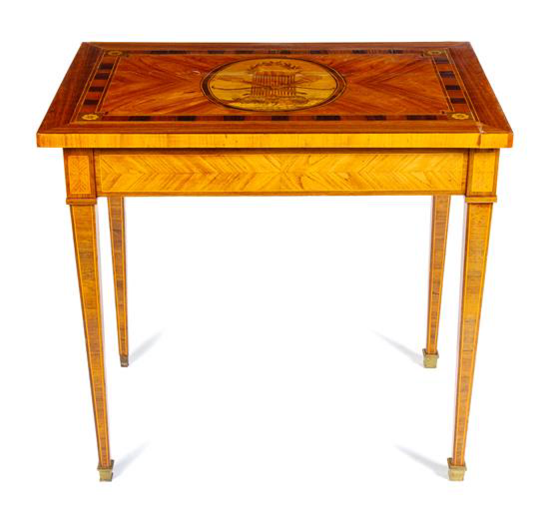 A Louis XVI Style Marquetry Table Height 29 x width 32 (1 of 2)