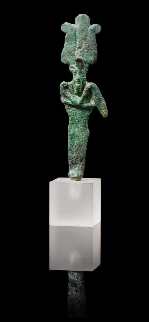 * An Egyptian Bronze Osiris Height 3 inches.: * An Egyptian Bronze Osiris late period to ptolemaic period, 664-30 b.c.e. Height 3 inches. Estimate $300-500 Property from the Estate of Bernard A. Edison, St. Louis, Missouri