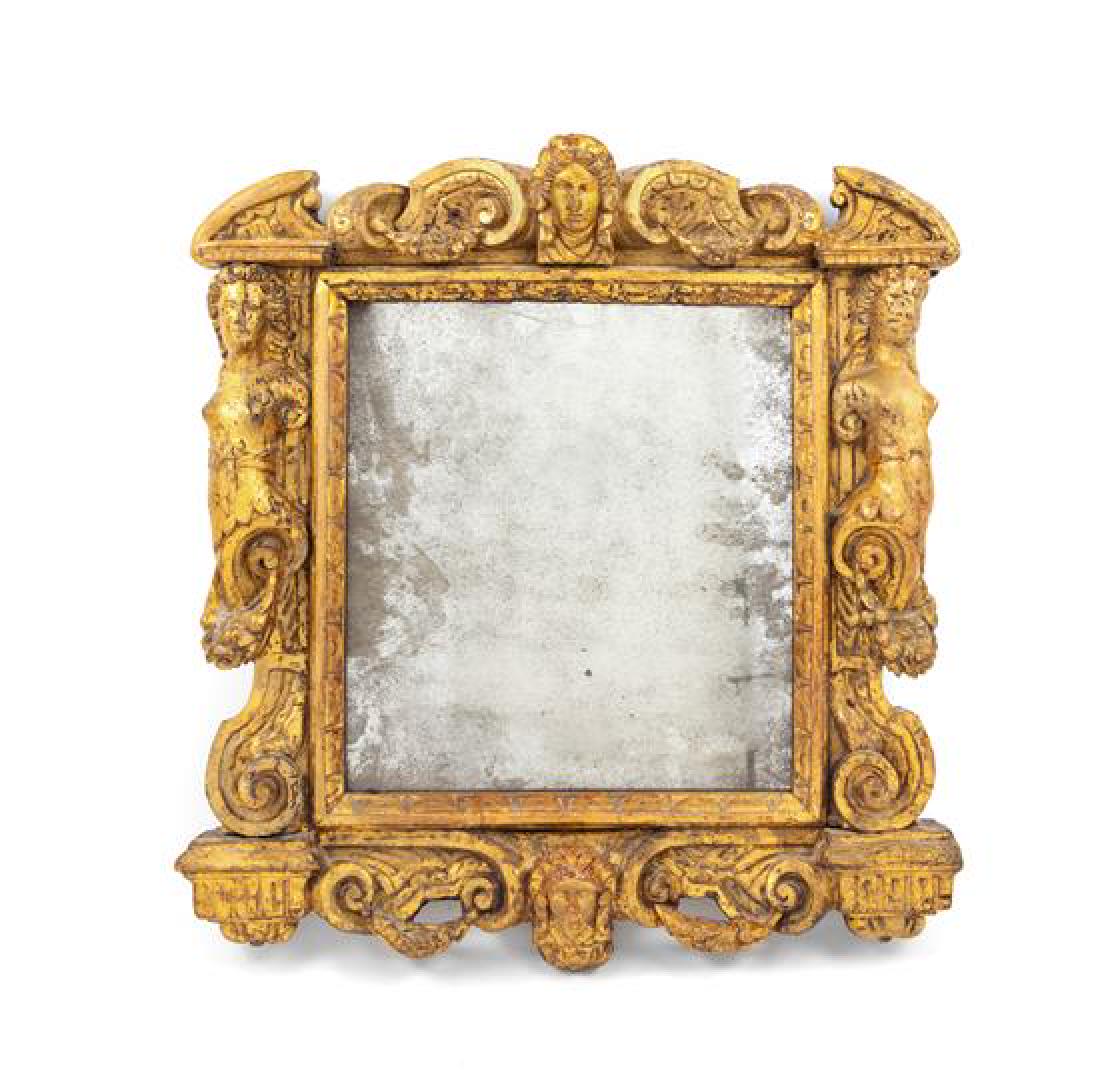 An Italian Giltwood Mirror Height 22 x width 20 inches. (1 of 1)