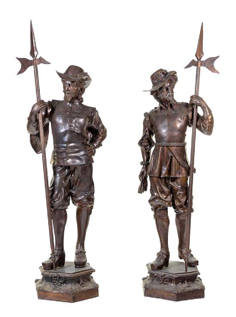 * A Pair of Large Bronze Figures of Cavaliers Height of (1 of 1)