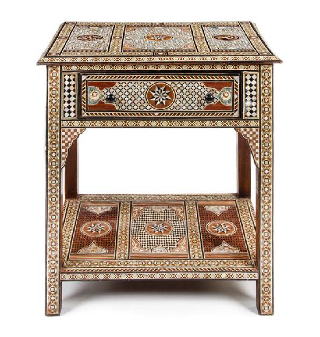 A Moorish Mother-of-Pearl Inlaid Side Table Height 33 x (1 of 1)