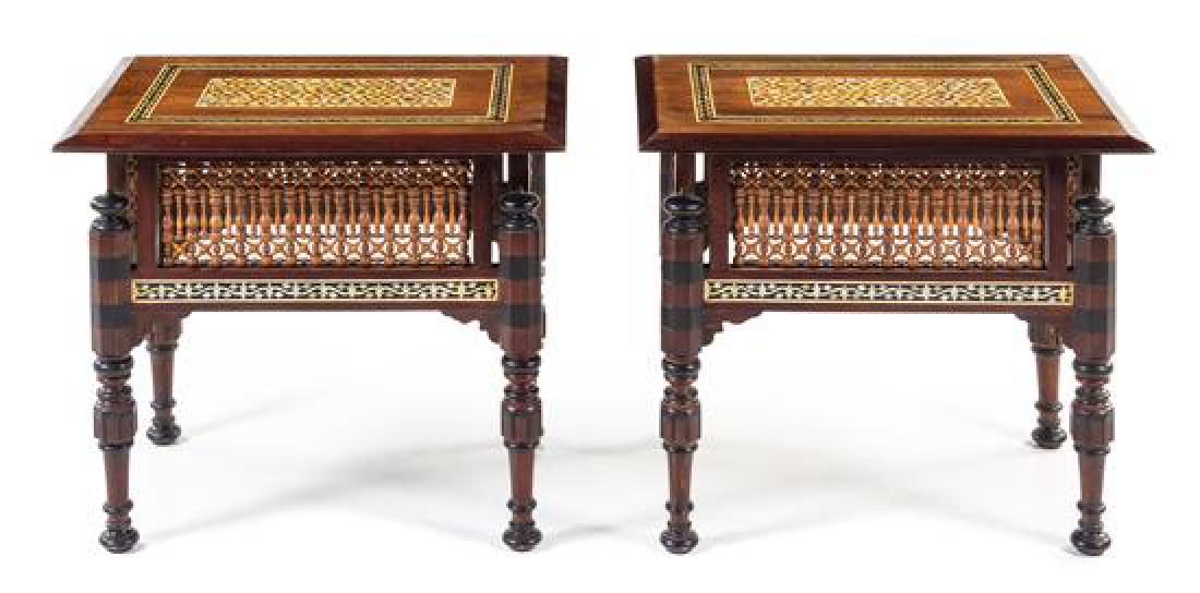 A Pair of Moorish Mother-of-Pearl Inlaid Side Tables (1 of 1)