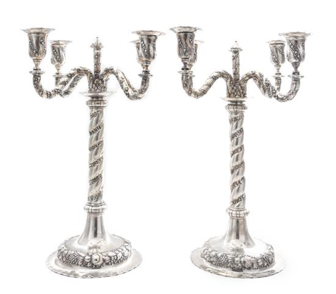 A Pair of German Silver Four-Light Candelabra, Early (1 of 1)