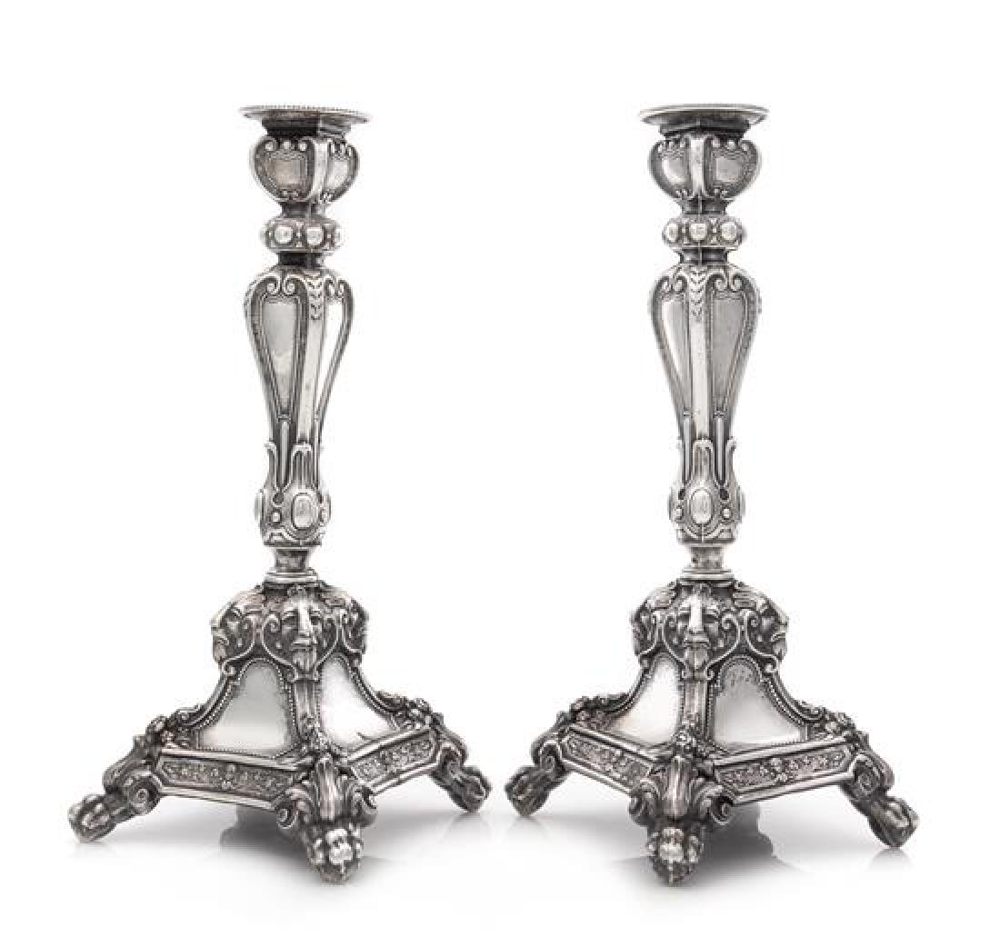A Pair of Austrian Silver Candlesticks, Maker's Mark (1 of 1)